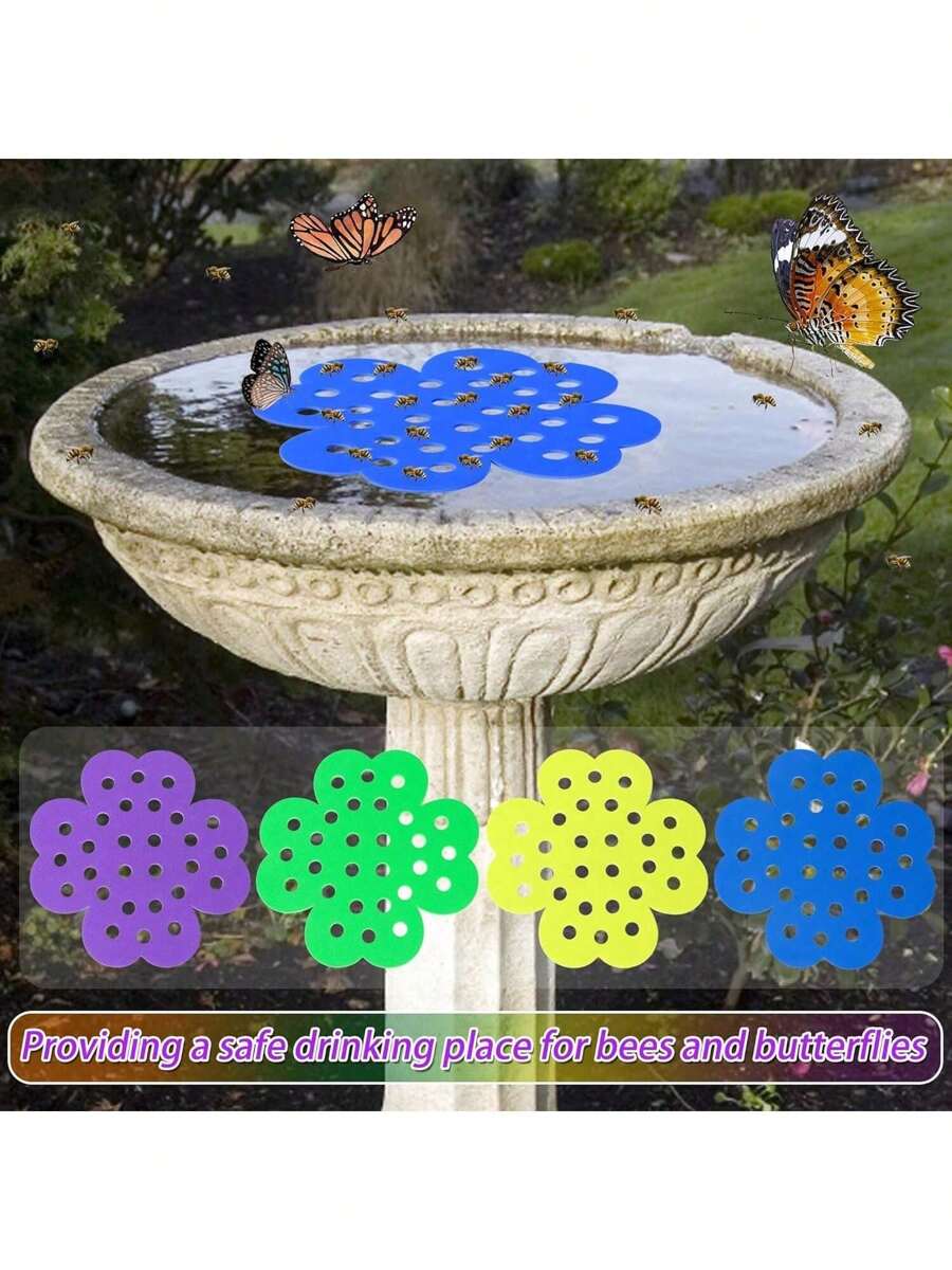 Estação de rega flutuante para abelhas, para copos de abelhas, bebedouro para insetos de jardim e estações de água para borboletas, para decoração de jardim ao ar livre, polinizadores sedentos