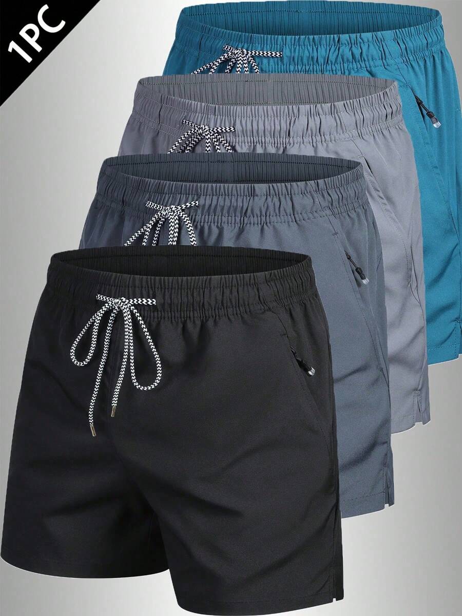 Short d'été ample 1 pièce pour homme, avec poches zippées sur les côtés, cordon de serrage réglable, adapté pour le fitness extérieur et le cyclisme casual