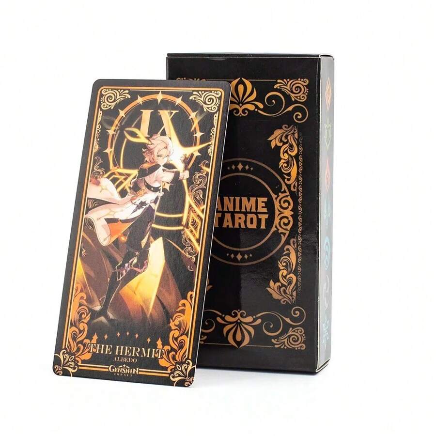 Edição de Colecionador Tarô Unissex: Deck Premium Embelezado com Ouro com Personagem Geo Archon para Adivinhação do Solstício de Inverno