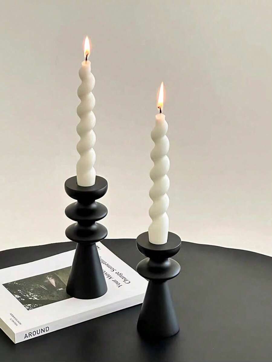 2pcs Decorative Aromatherapy Twisted Candle Sticks, High-Quality Soy Wax, & Smokeless Candles For Home, Room, Wedding, Tabletop, Aromatherapy Gift Gifts Birthday Graduation