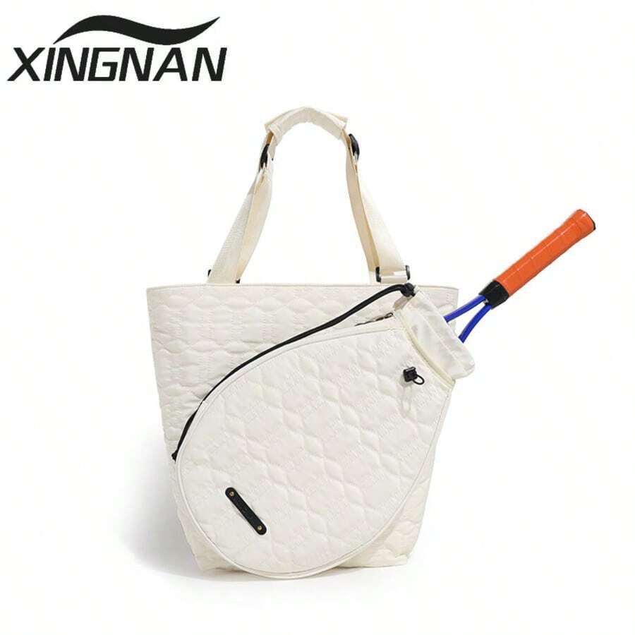 XINGNAN 2025 Neues Modell Hochwertige Grote Kapazität Tragetasche für Tennis/Badminton, geeignet für Frauen & Männer, Outdoor Sport Training Professionelle Erwachsenen-Umhängetasche, Rosa/Weiß