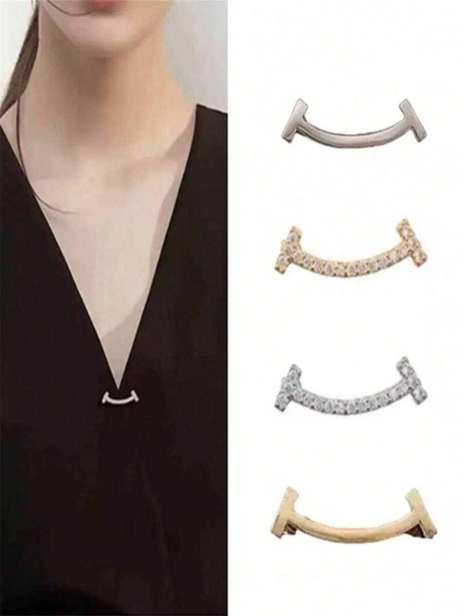 4 pièces Broche élégante et à la mode, polyvalente et mignonne avec diamant antidérapante et visage souriant. Pour femmes et hommes. Convient comme épingle de revers de chemise, d'épingle pour décorer la taille d'une robe. Idéal pour le port quotidien, les voyages, les cadeaux.