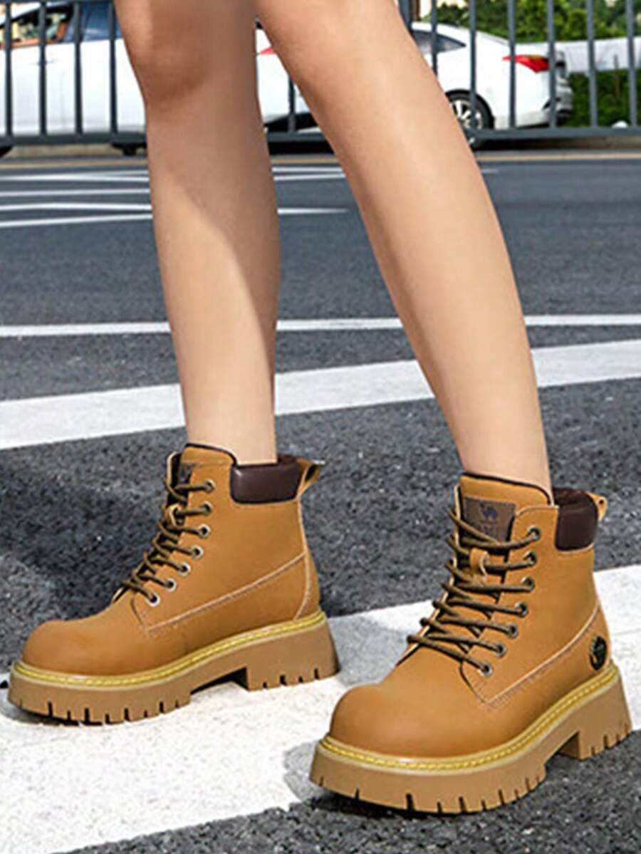 CAMEL CROWN Zapatos deportivos casuales para mujer, botas Martin clásicas y versátiles de moda para otoño e invierno