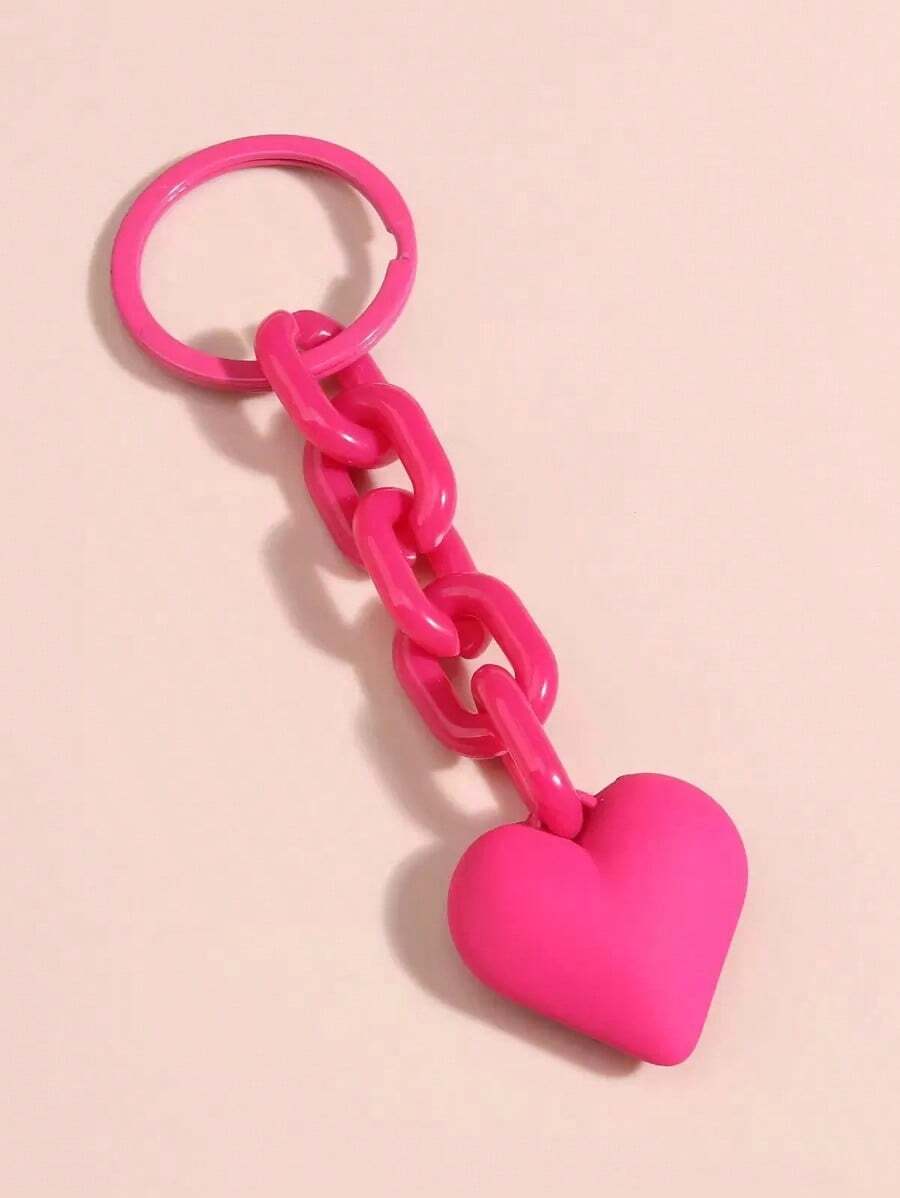 Llavero creativo de estilo callejero con cadenas de colores, colgante de corazón y de coche para decoración de llaveros DIY, accesorios de coche, encantos de bolso, regalos del Día de San Valentín, accesorios escolares, góticos y Y2K