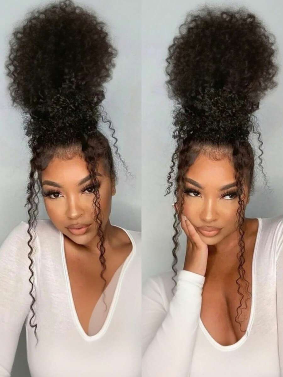 36 Inch 360 Deep Wave Lace Front Wigs Human Hair 250% Density Invisible Strap Snug Fit 360 Glueless Human Hair Wig Pre Plucked Curly 360 Full Lace Wig Brazilian HD Transparent Lace Frontal Wig For Women Black Color