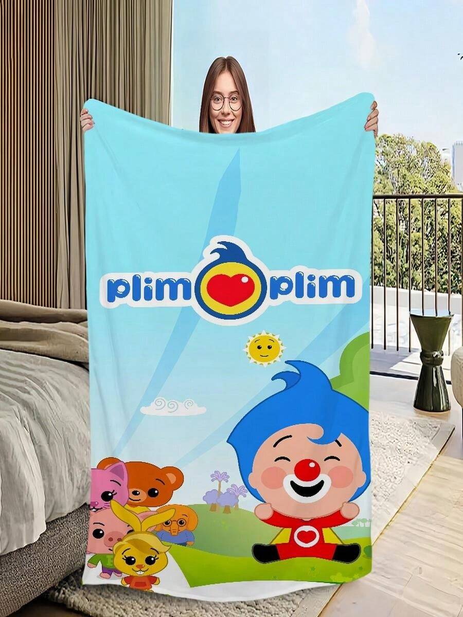 Manta suave y acogedora de peluche con diseño de dibujos animados, adecuada para sofá, sala de estar, oficina, dormitorio, viaje, regalo (7)