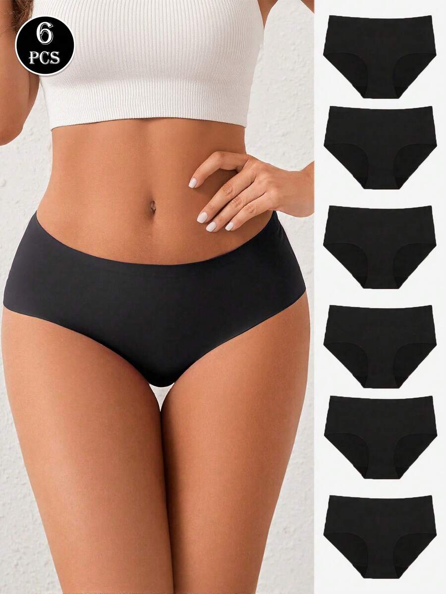 6Pcs Briefs Women Underwear Women Knickers Women Comfortable Panties Pack Set Lingerie Sexy Knickers Solid Panty Seamless Panties Summer