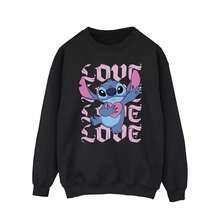 Disney Lilo & Stitch Mens Valentine Love Sweatshirt (Black) - 50% Cotton/50% Polyester - (BI53455)