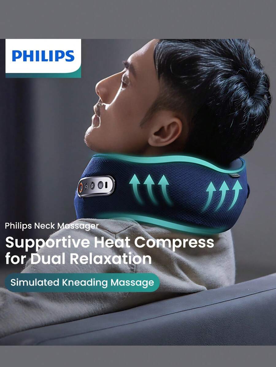 PHILIPS ماساج فيليبس ثلاثي الأبعاد شبيه بالإنسان يوفر دعمًا مريحًا بزاوية 360 درجة للرقبة