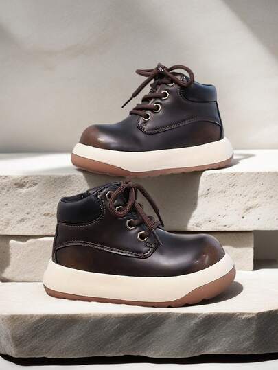 2025 Autumn/Winter New Arrival Teens' Shoes, British Style Distressed Chunky Platform Short Boots, Unisex