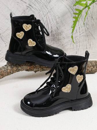 2025 Spring New Teenage Girls' Princess British Style Small Leather Boots
