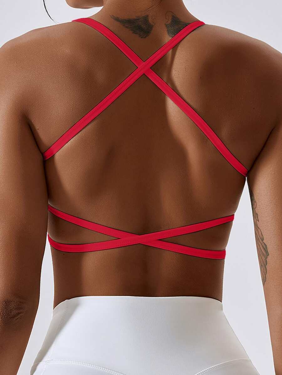 Cross Back Sports Tank Top, Show Your Beautiful Back Summer Tops