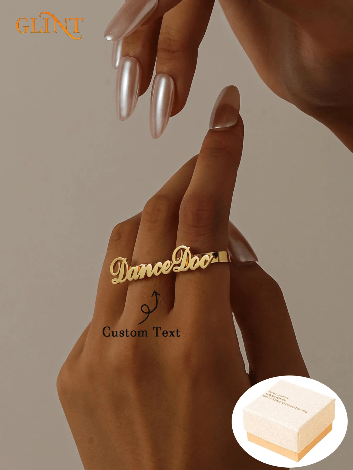Bague double personnalisée, bague double en acier inoxydable doré personnalisée, bijoux uniques pour femmes, bague de couple personnalisée. Cadeau de Noël, d'anniversaire, fête des mères, Saint-Valentin, fête des pères, Pâques pour elle