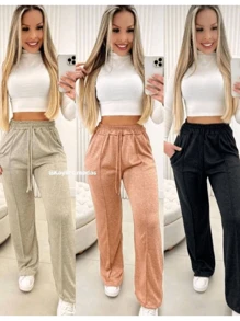 CALÇA PANTALONA PRETA LANZINHA