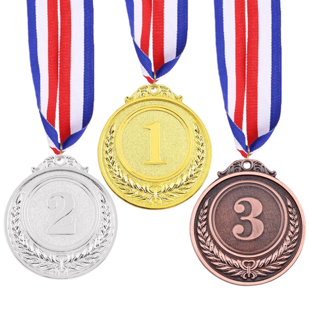 3 Piezas Medallas de Fútbol para Ganadores, Medallas de Oro, Plata y Bronce, Medallas de Premio 1er, 2do y 3er Lugar con Cinta de Cuello, Estilo Deportivo de Fútbol, Medallas/Premios para Competiciones, Decoraciones de Fiesta y Premios para Celebraciones de Competiciones Deportivas y Favores de Fiesta