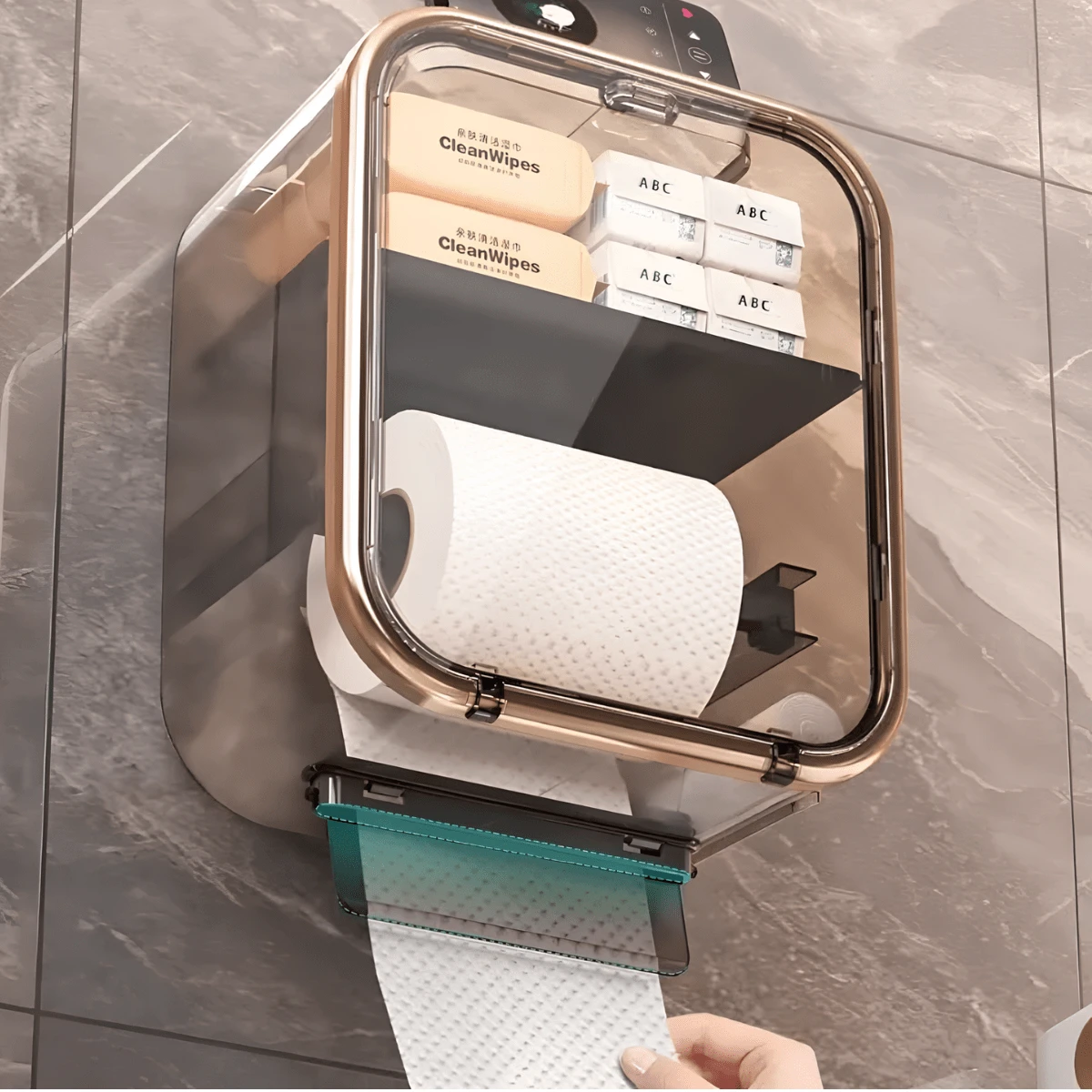 Caixa para Banheiro Armazenamento Papel Higiênico e Organizador de Produtos Suporte Papel Higiênico Banheiro Box Lavabo de Luxo Chique Porta Celular Banheiro