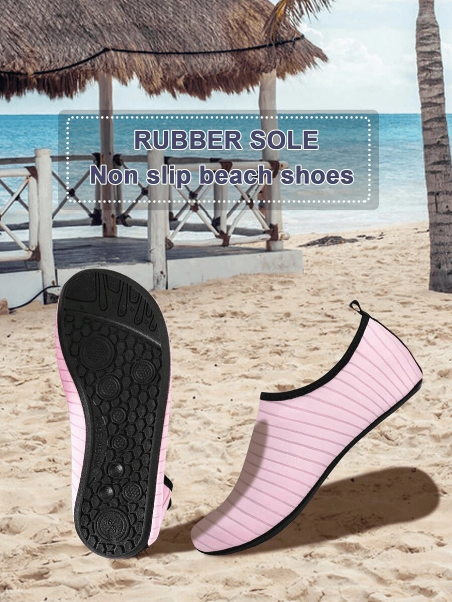 1pair Of Non-Slip Beach Socks, Rubber Non-Slip Soles Quick Drying Water Socks Barefoot Slip-On Sports Beach Shoes Beach Stuff Soft Soled Beach Socks Beach Essentials Wading Water Swimming Shoes Swimming Surf Yoga Exercise