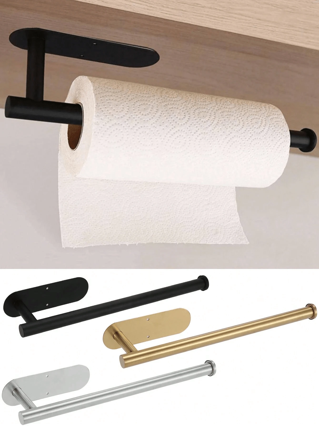 1pc Simple Kitchen/Bathroom Storage Rack, Can Be Used As Paper Towel Storage, Napkin Storage, Rag Holder,Silver/Black/Simple Version Available In Multiple Sizes And Types. Home Decoration Products, Kitchen Accessories Storage, Bathroom Storage Racks