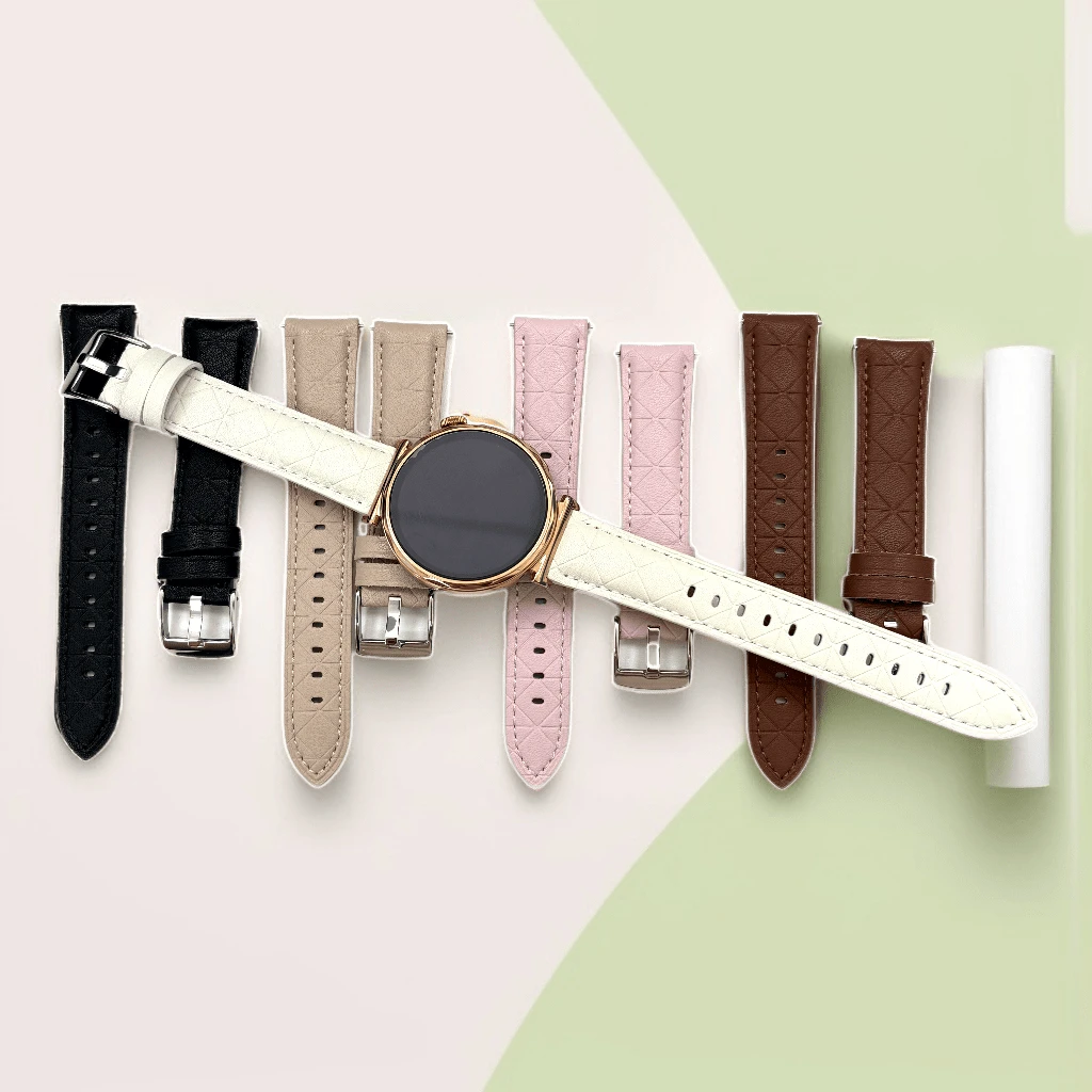 QCTOG Bracelet de montre en PU doux de 18 mm pour GT5 (41 mm) GT5 Pro (42 mm) Honor S1 Bracelet S1/B5 Talkband B5, Bracelet de mode pour Garmin Venu 2S/3S, Move 3S, Forerunner 255S 265S, Bracelet de rechange réglable pour Garmin Vivoactive 4S Vivomove 3S Active S, léger, confortable, respirant, polyvalent pour un usage casual, sportif, professionnel et plus encore