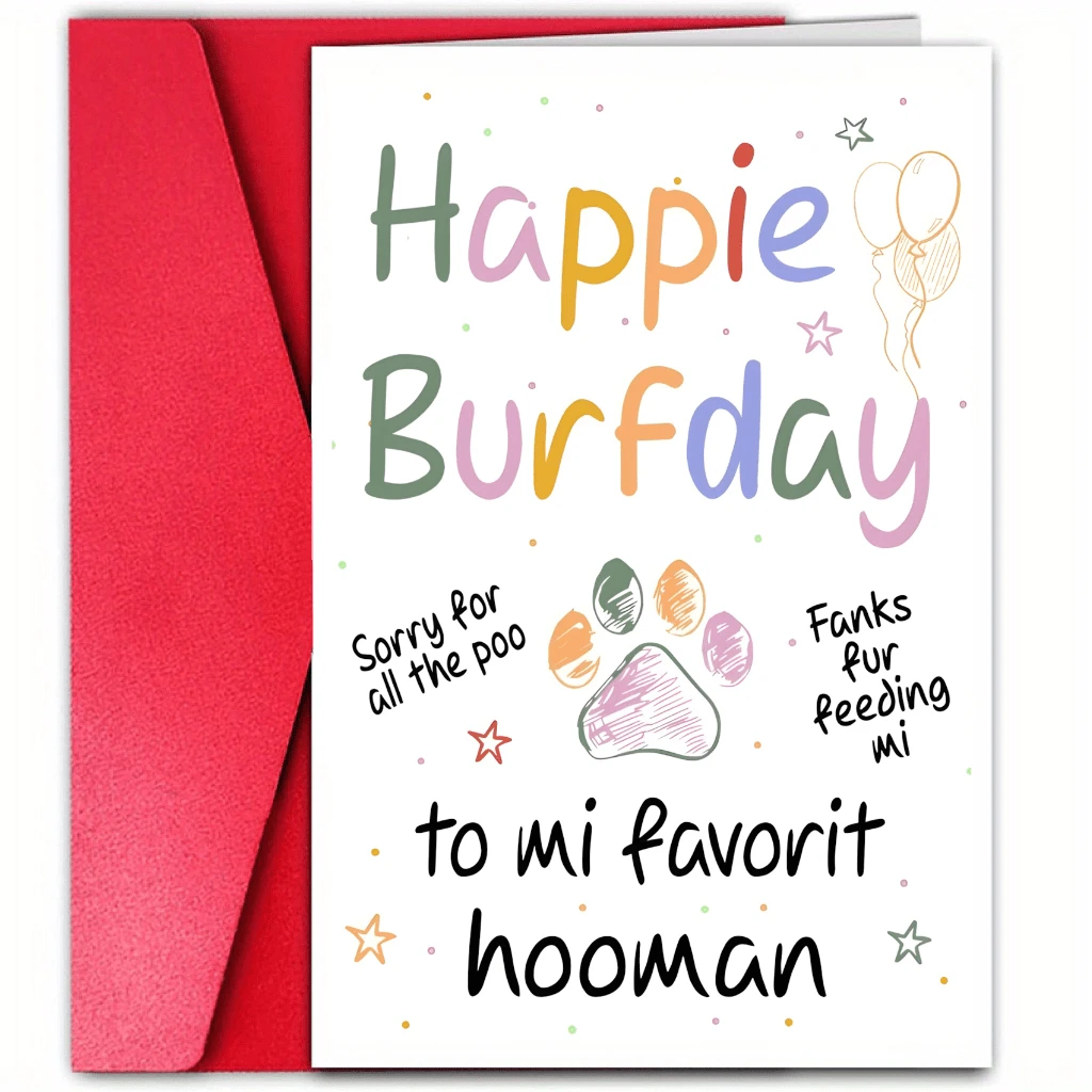 1 pezzo Carta d'auguri divertente e creativa, biglietti d'auguri per compleanni di cani e gatti, adatti a tutte le occasioni come regali di compleanno, rientro a scuola, forniture scolastiche