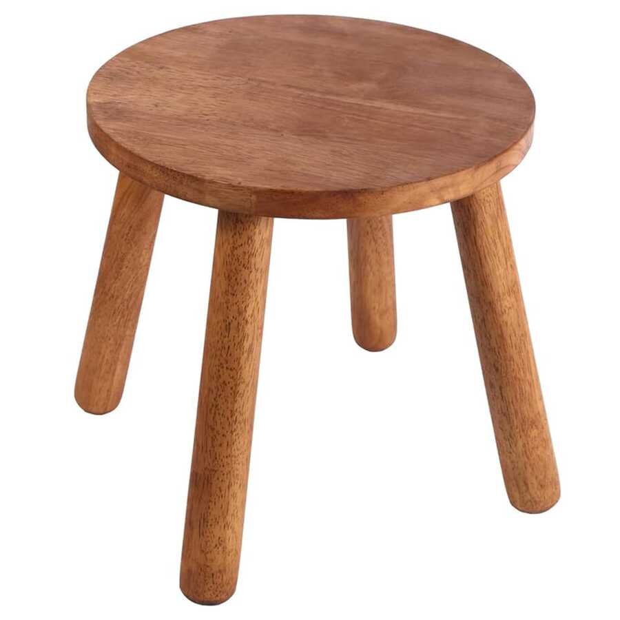 Porte-plante de 30 cm (11,8 pouces) de haut, tabouret en bois massif circulaire, banc de jardin, pieds en bois amovibles, convient pour porte-plante, cuisine, salle de bain, chambre, salon
