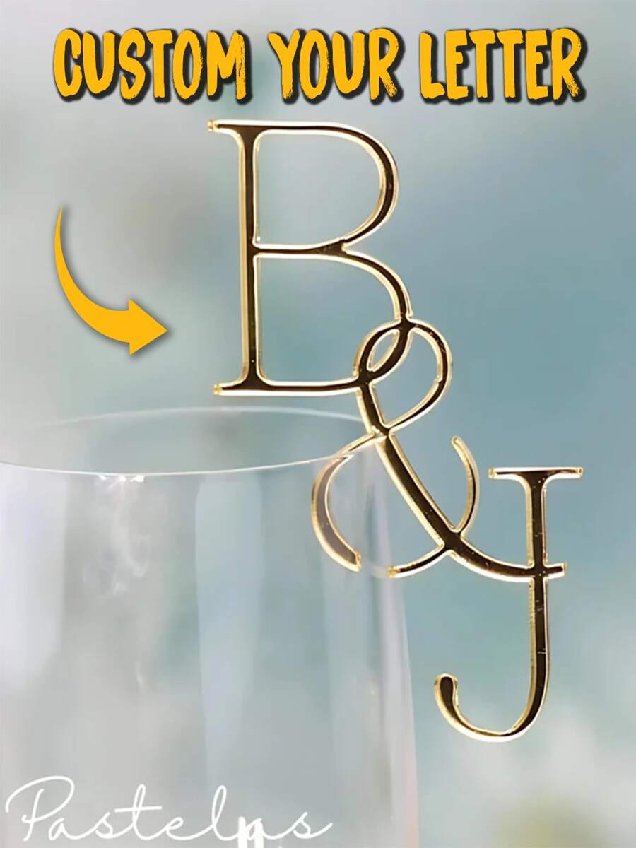 2pcs Custom Personalized Wedding Drink Name Tags, Personalized Initial Drink Tags, Custom Wedding Drink Tags, Wedding Favours