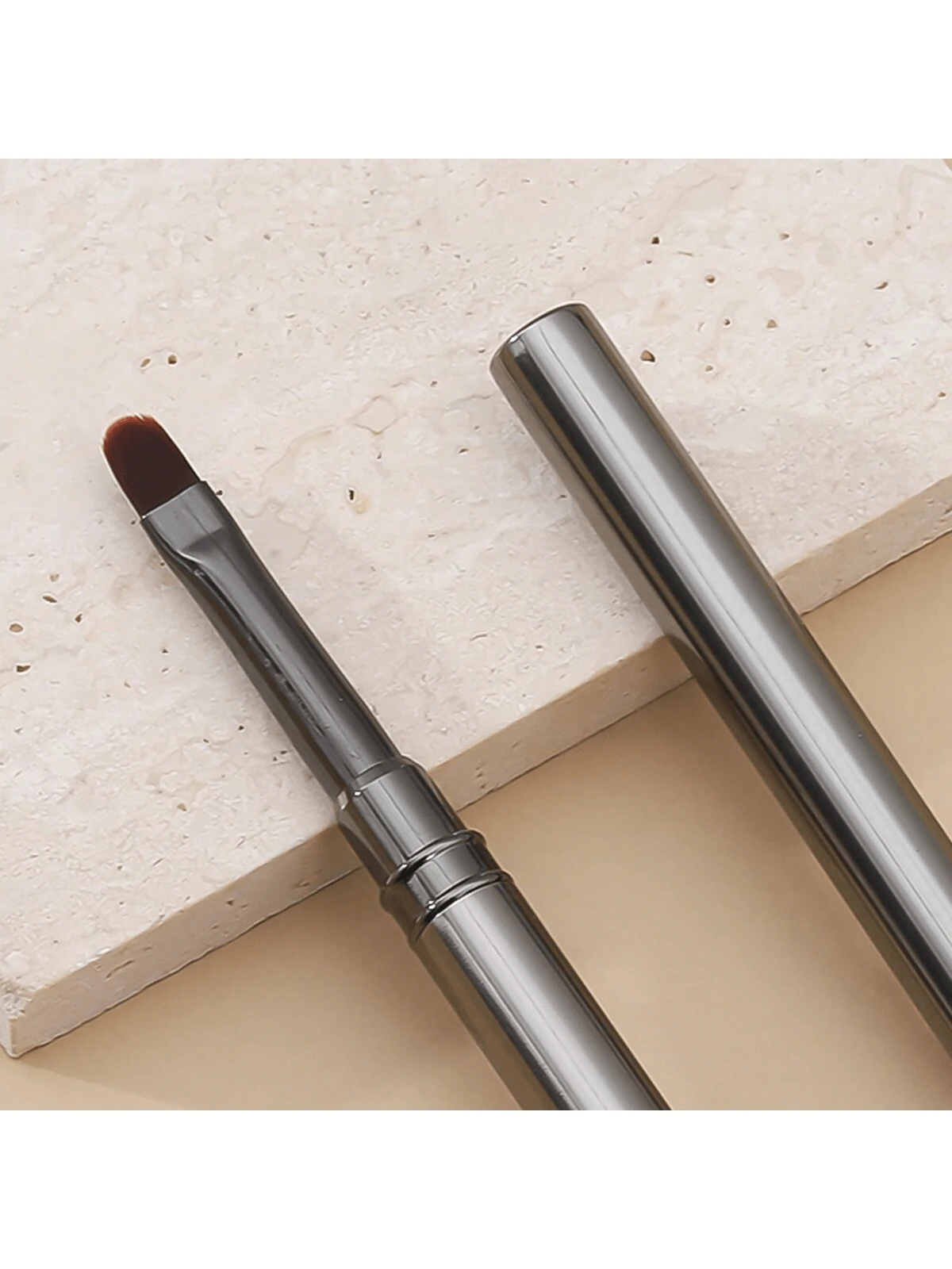 1 pezzo Pennello per unghie in stile gotico, con rivestimento nero, per gel acrilici UV, per estensione unghie, a forma ovale