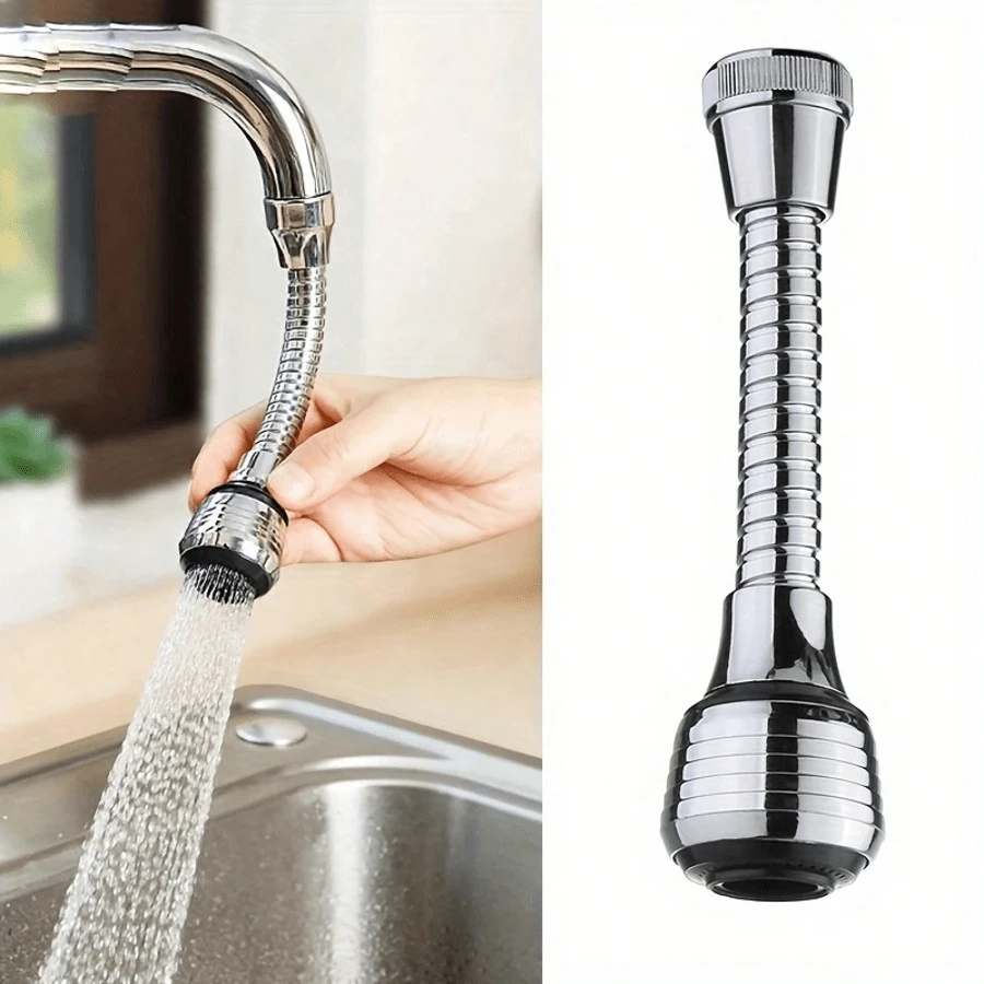1pc Creative 360° Rotatable Faucet Extender With 2 Modes-Longer, Spin, Splash-Proof Nozzle For Upgraded Kitchen Water Saving!
