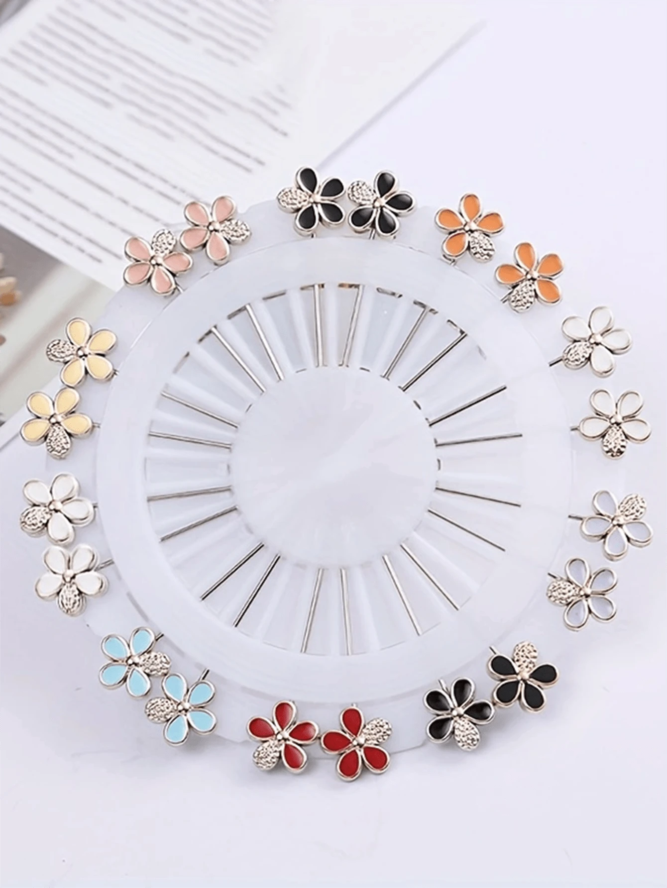 20 piezas de Broches elegantes de estilo francés para pañuelos, Clips multicolor para pañuelos, Alfileres de barra para uso diario