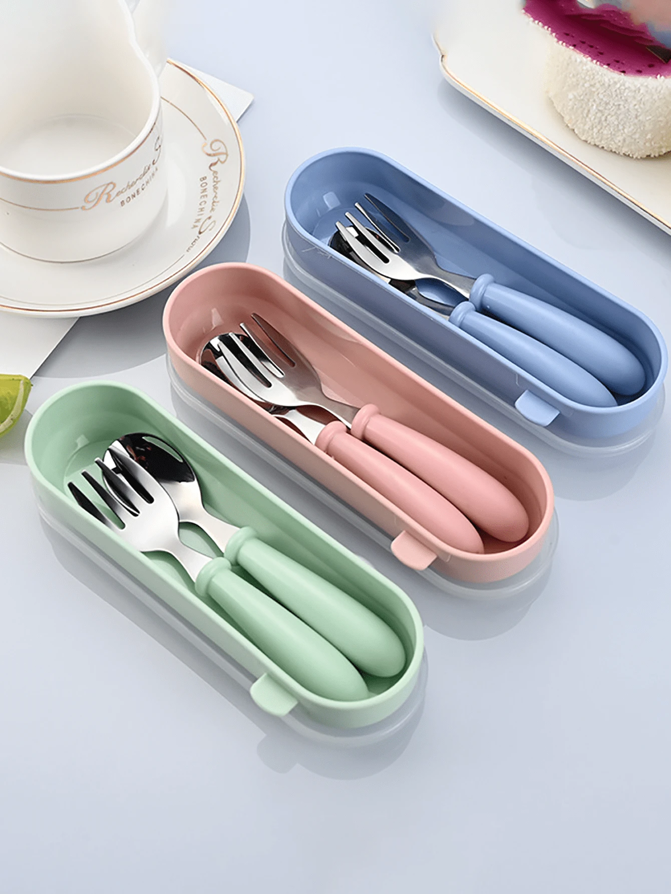 1pc Cutlery Set, Stainless Steel Portable Cutlery Set For Festival, Including Chopsticks, Spoon And Fork With Storage Box, Safe Rounded Edges, Handles, Easy To Clean, Dishwasher Safe Suitable For Parties, Traveling, Restaurant, Kitchen, Christmas Gift, Camping Tableware, Picnics & Daily Use