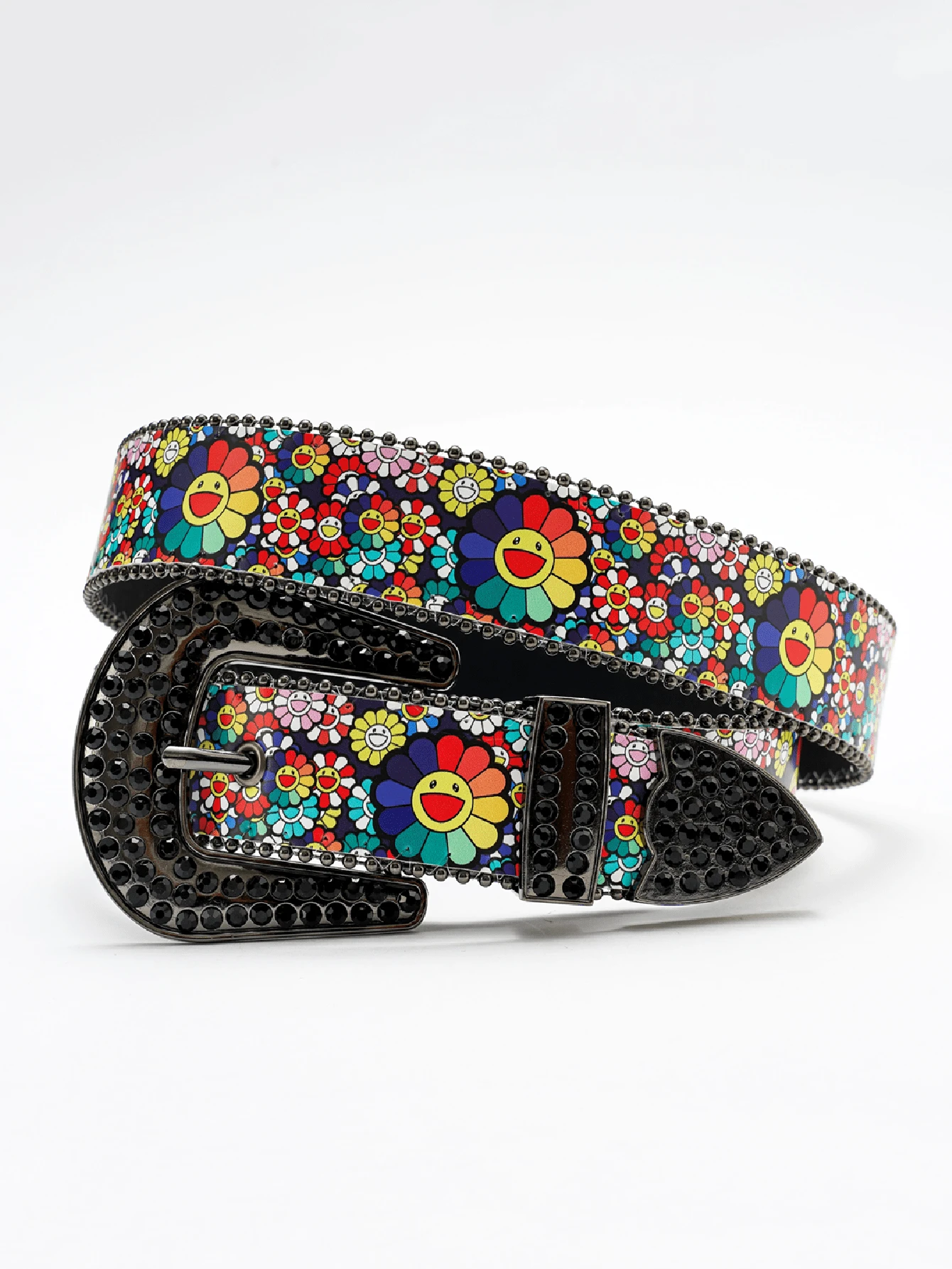 1 pieza Cinturón informal unisex con estampado de girasol, cinturón de moda y "Y2K", regalo para hombres y mujeres, fiesta de cumpleaños, festival de música