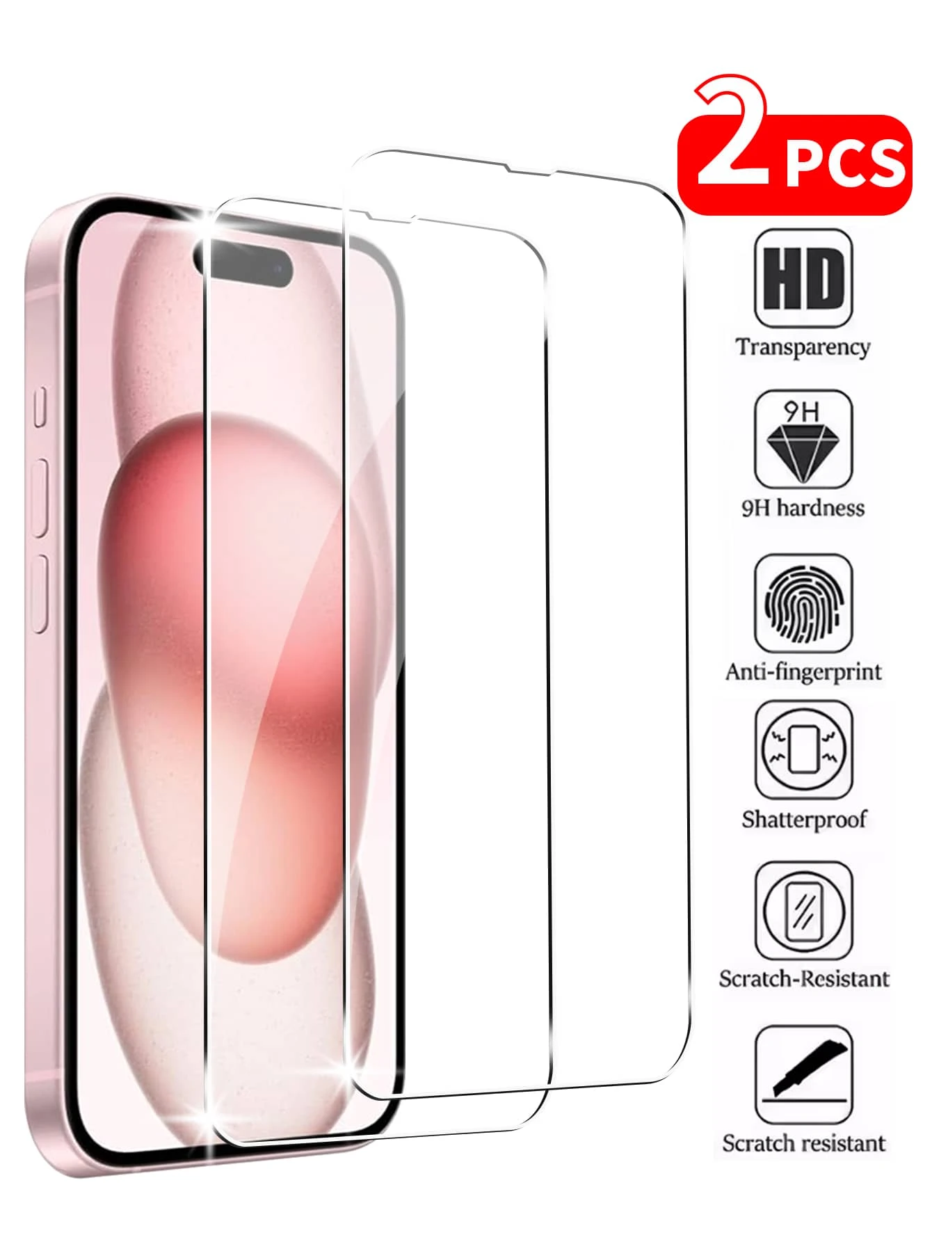 2 piezas de Protectores de Pantalla de Vidrio Templado Compatibles con 16 Plus Pro Max /15/ 14 / 13 / 12 / 11 Pro Max / XS Max XR X/7/8, con protección de sensor, compatibles con la Isla Dinámica, amigables con fundas, regalo para cumpleaños, familia y amigos