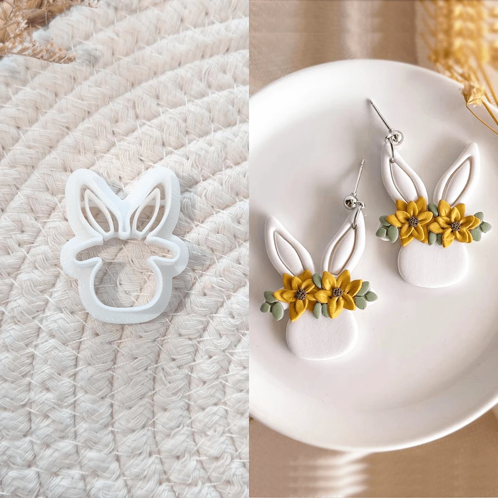 New Rabbit Shell Shaped Soft Clay Earring Mold Set, Complete Soft Clay Mold