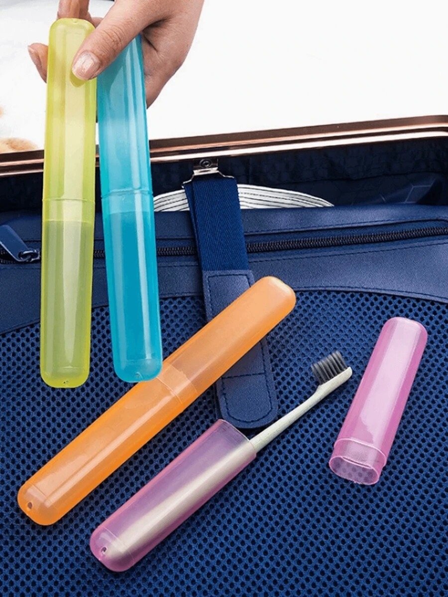 5pcs/1pc ToothbrushBox Travel Portable Set Candy ColoredFrosted Felt Toothbrush Head ProtectiveCover Dustproof Dental Tool Storage Colorful Portable Toothbrush Holder ForTravel And Home Use!