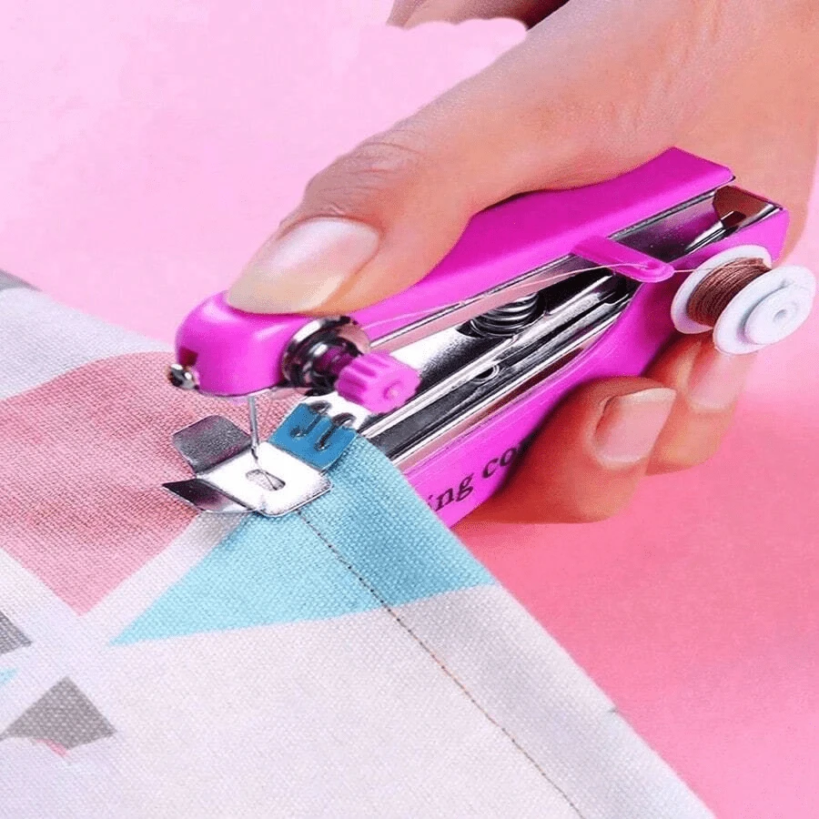 1pc Sewing Machine, Fast Sewing Machine, Portable Sewing Machine, Portable Metal Sewing Machine, Multi-Color Portable Mini Handheld Manual Sewing Machine, Multifunctional Household Use