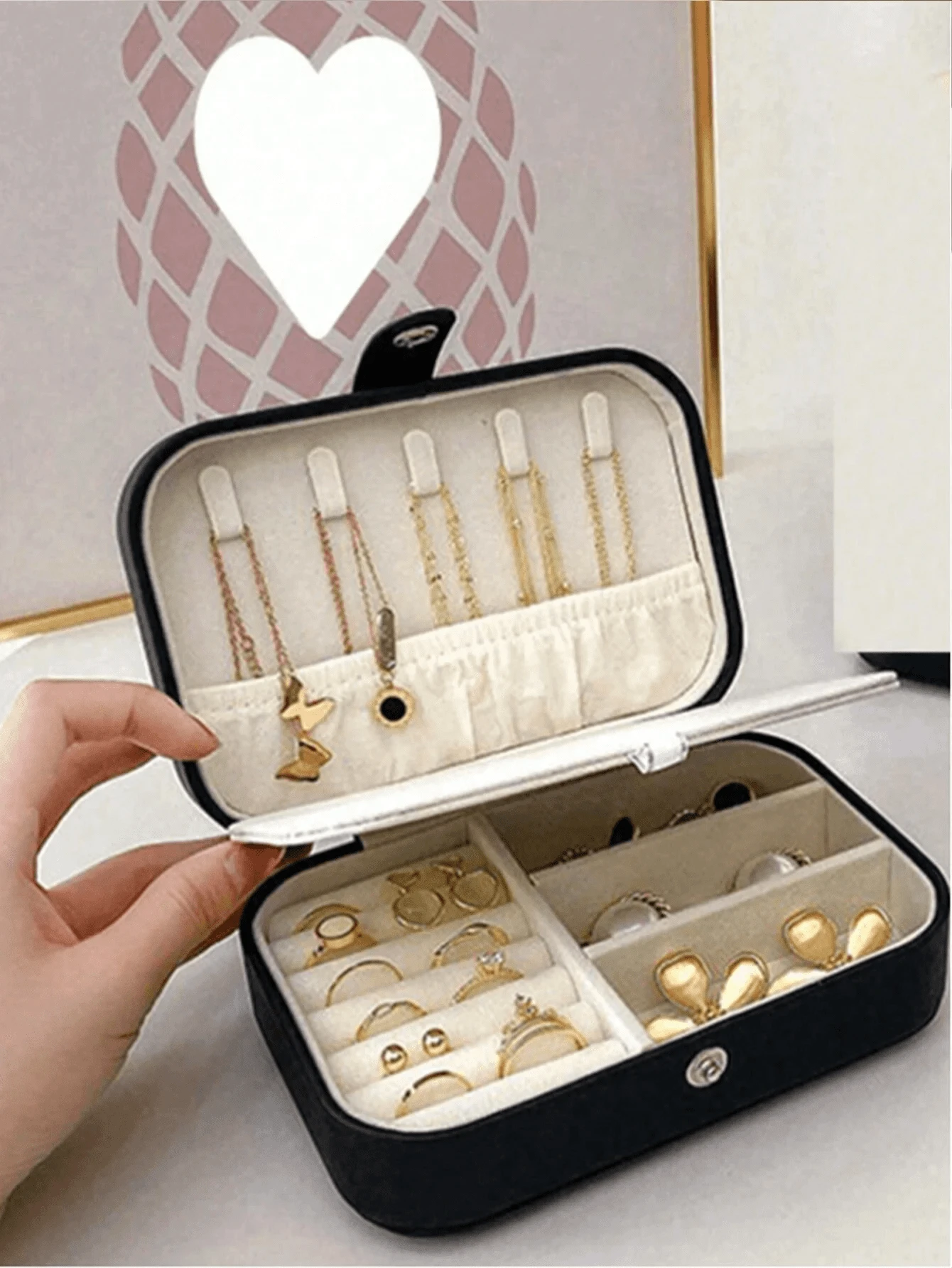 Multi-Color Minimalist Portable Jewelry Box, Travel Bracelet Earrings Necklace Organizer