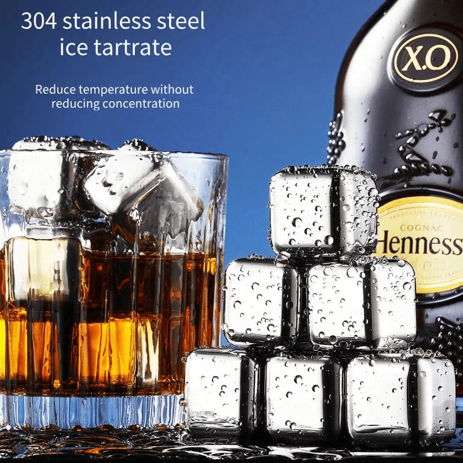 Summer Quick-Freeze 304 Stainless Steel Ice Cubes, Quick-Freeze Ice Stone Set, Metal Ice Nuggets For Wine, Whiskey, Bar