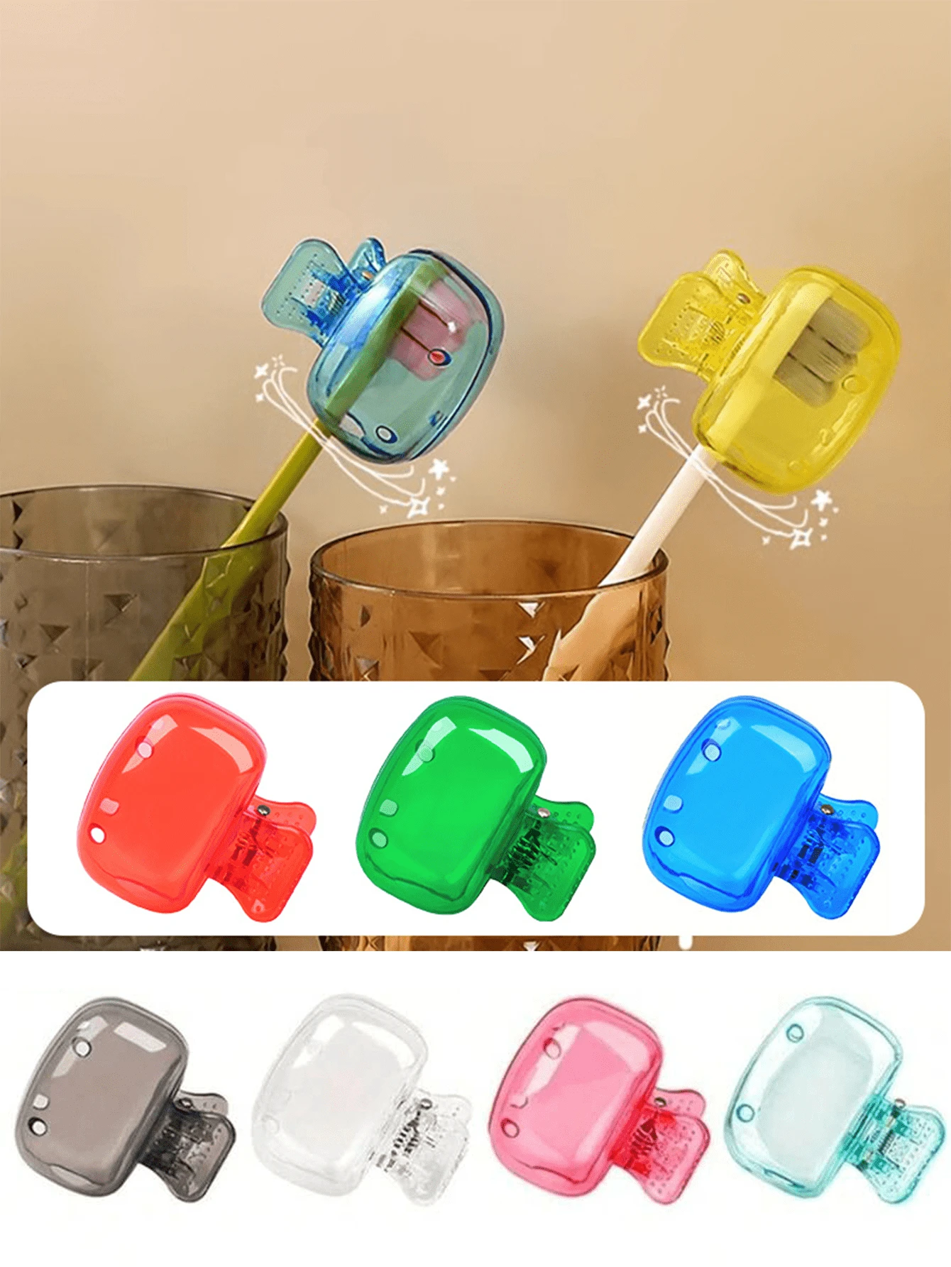 Set Traveling Toothbrush Head Cover, Plastic Toothbrush Protector Cap For Home, Travel, Camping, Bathroom, School, Business, Practical Travel Toothbrush Organizer And Storage Box, Women's Fashionable & Minimalist Toothbrush Holder And Travel Accessory Bathroom Accessories Back To School