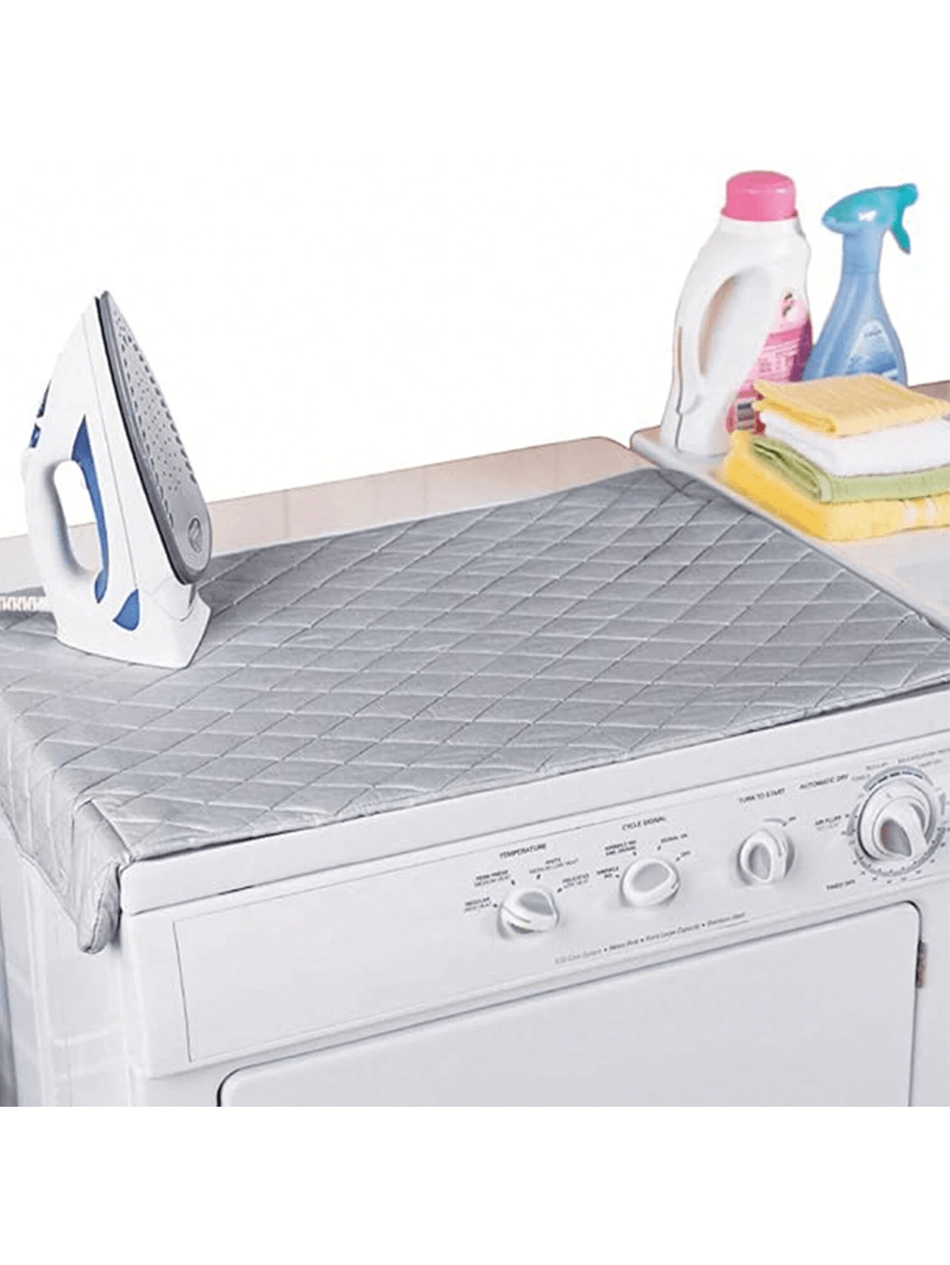 Magnetic Ironing Mat Blanket,Iron Board Alternative Cover,Quilted Washer Dryer Heat Resistant Pad,Portable Cover,Mat Grey 33"X 18"