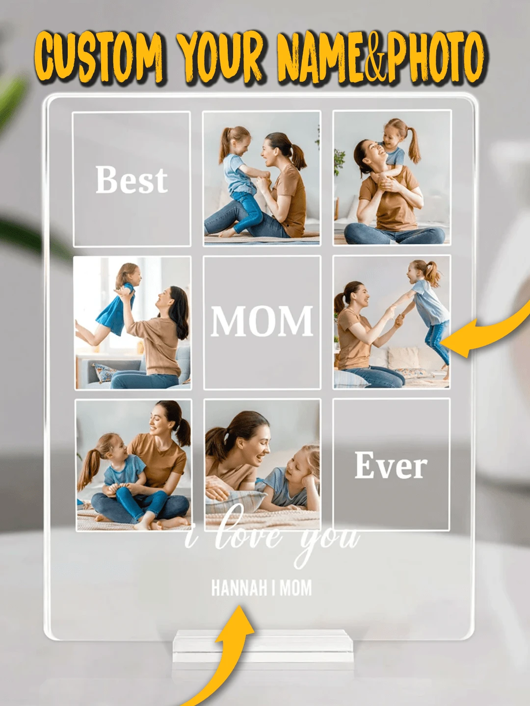 1pc Custom Acrylic Photo Plaque, Happy Mother's Day Gift, Birthday Gift For Mom, Acrylic Plaque Mother's Day Gift, Mother's Day Gifts