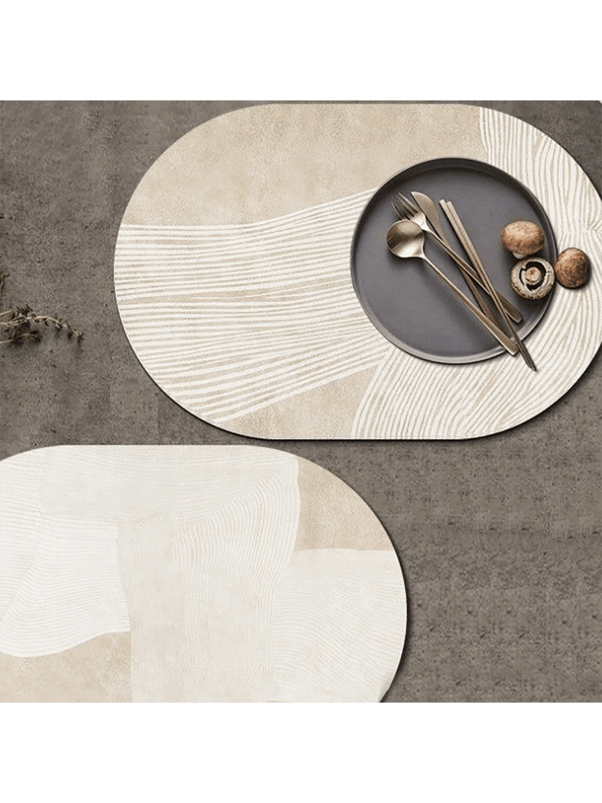 New Nordic Style Luxury Oval PU Placemat, High-End Waterproof Oil-Proof Heat-Resistant Dining Table Mat