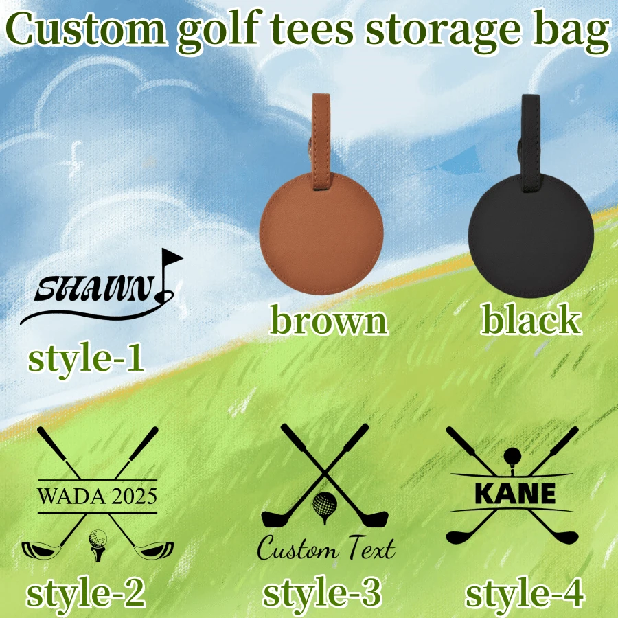 1 pièce Sac personnalisé pour tees de golf, disponible en 4 couleurs : marron, noir. Un cadeau idéal pour les golfeurs, maris, pères. Cadeau unique pour anniversaire, Nouvel An chinois, Saint-Valentin