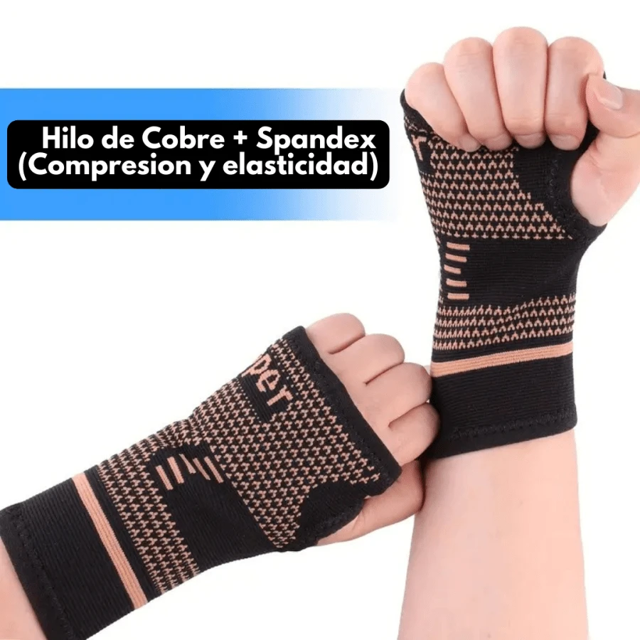 Copper Ion Compression Wrist Sleeves Elastic Nylon Hybrid Support Wristbands Suitable For Sports, Fitness Workouts And Typing Stretch Design(Single Pack) Gym Gym Wristbands Accessories