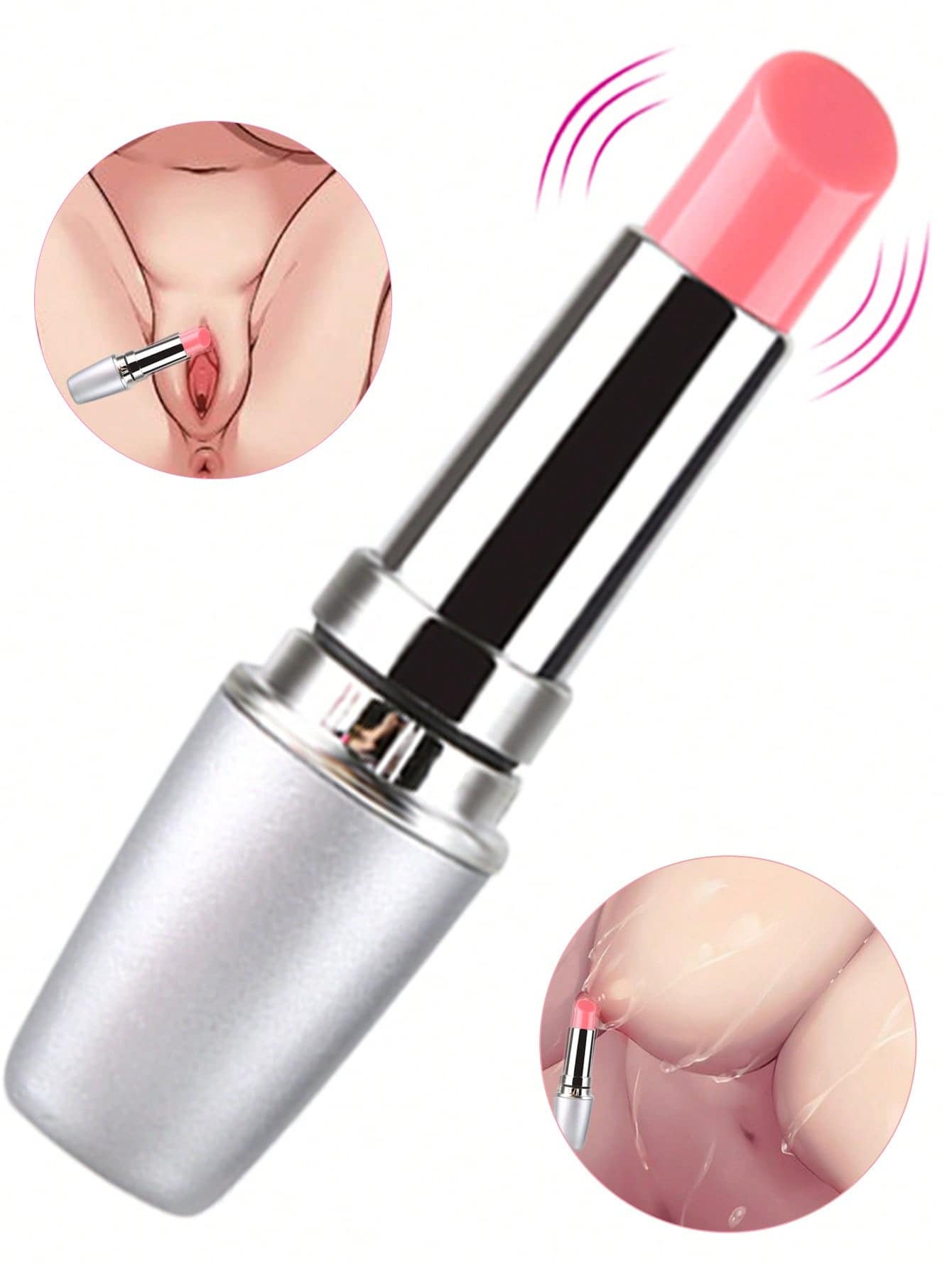 Estimulador vibratorio con forma de lápiz labial para el punto G, el clítoris y los pezones, juguete sexual para mujeres