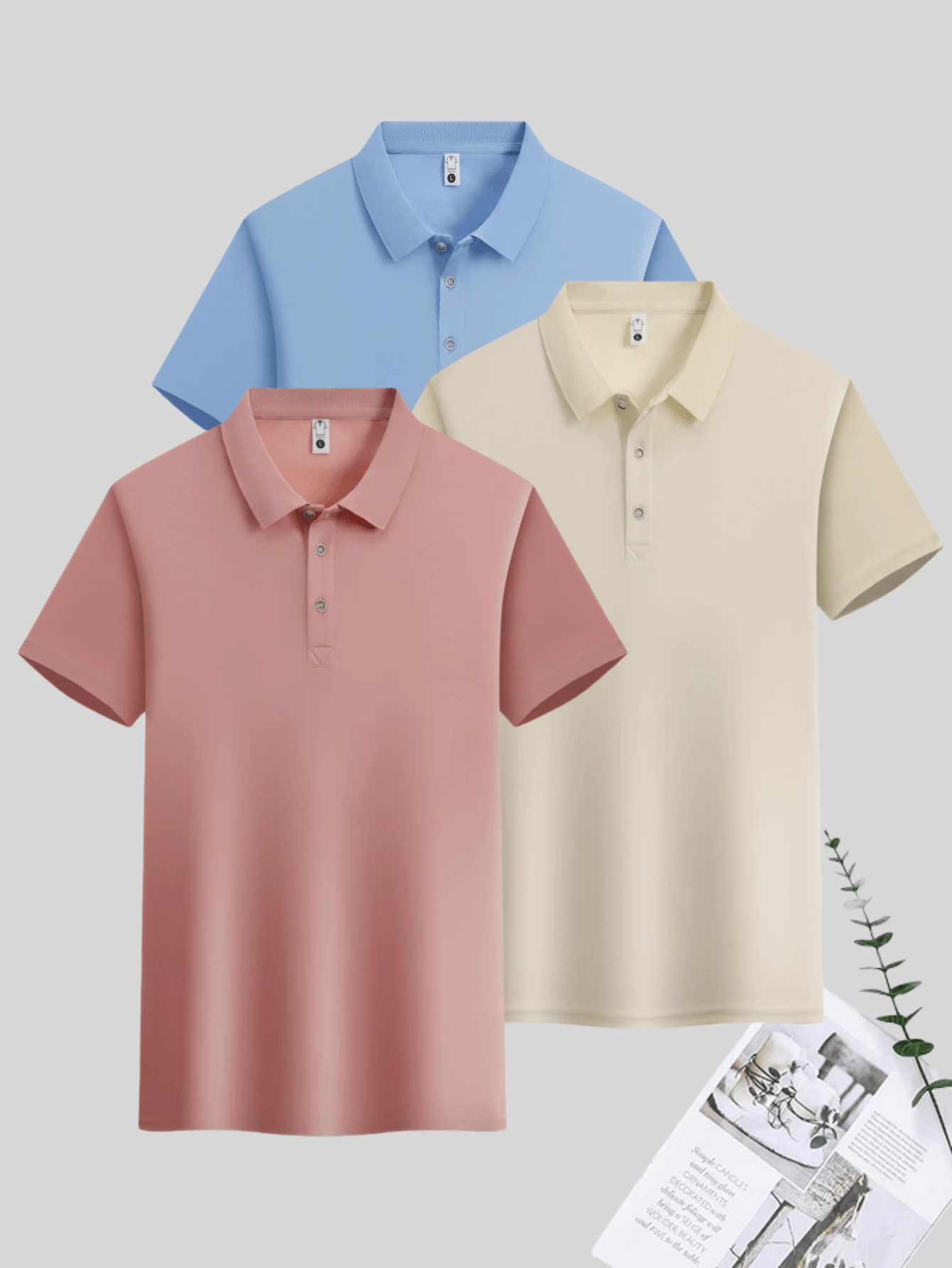 3pcs/Set Men Summer Polo Shirts, Breathable Comfortable Short Sleeve Tops, Casual Business Polo Shirts, Outdoor Sports Moisture Wicking Tees,Sports&Outdoor-Tennis&Golf