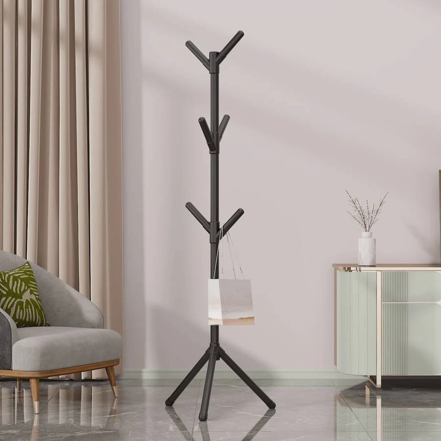 1pc 3-Tier Floor Hanging Coat Rack, Garment Storage Stand, Essentials For Graduation And Back To School Season