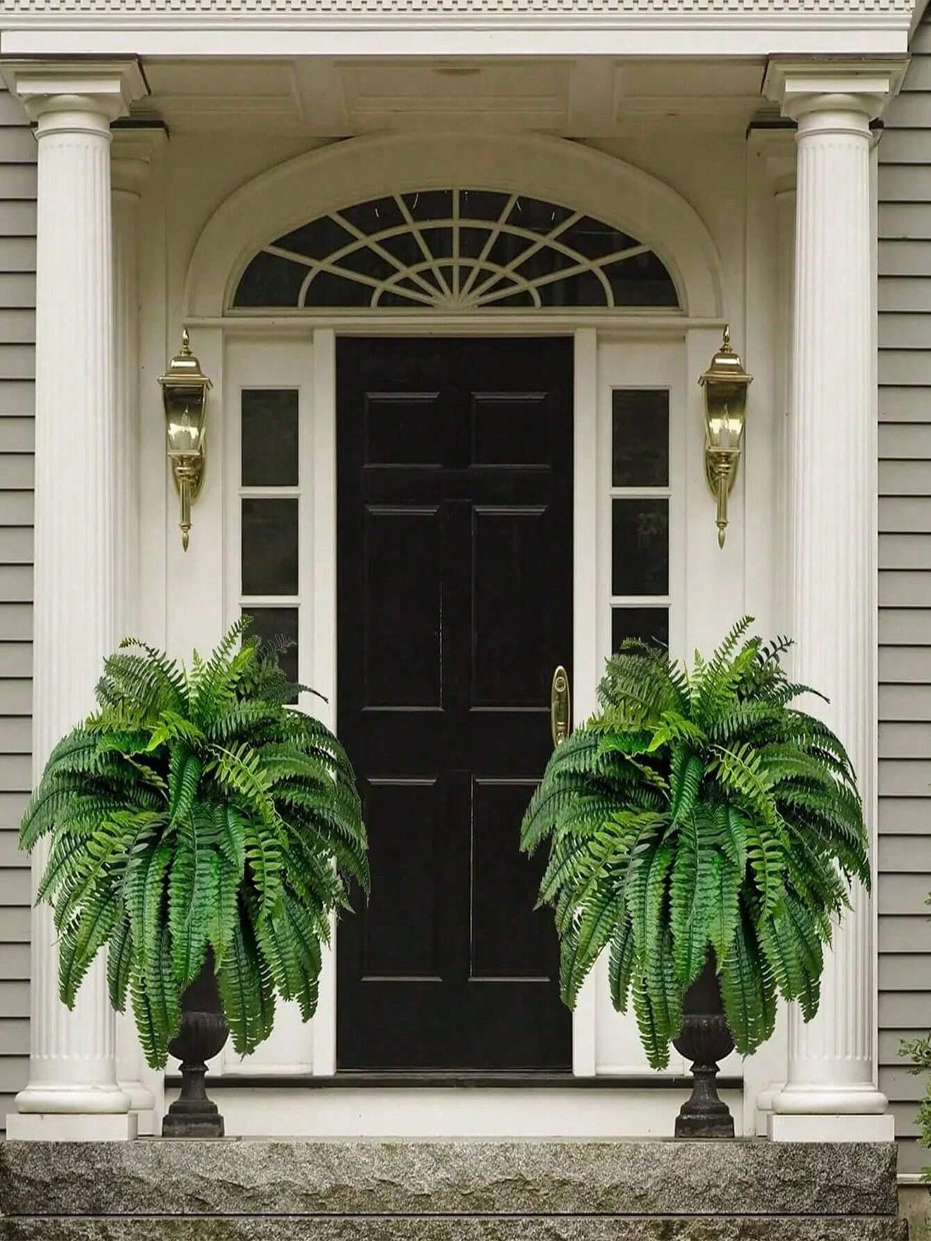 1pc Faux Boston Fern Plant, UV Resistant Artificial Fern Plant For Outdoor Use, Fake Fern Plant, Durable Synthetic Outdoor Fern