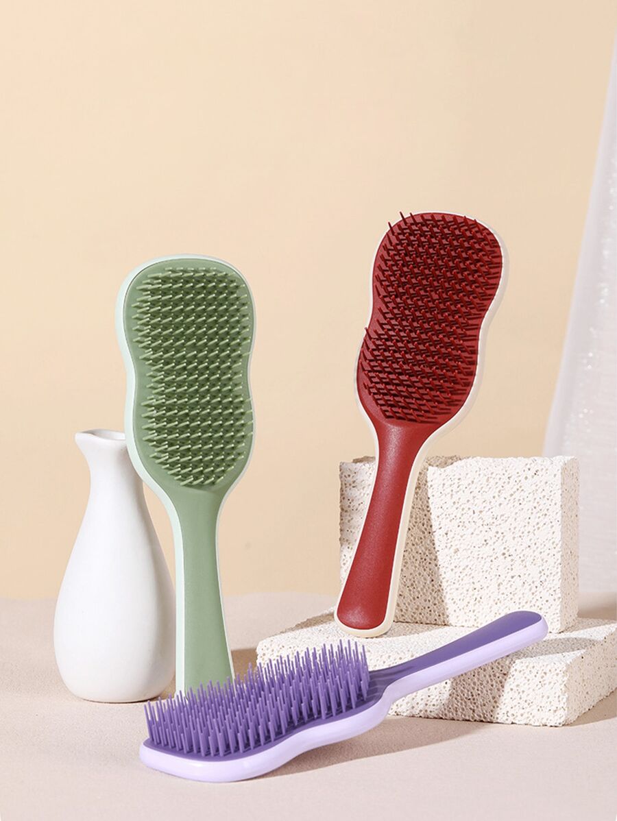 1 Pc Hair Brush Detangler,Self Care Scalp Scrubber, Detangling Comb, Hairbrushes,Detangler Brush For Natural, Curly, Straight, Dry Or Wet Hair Brushes,Creative Detangling Hairbrush For All Hair Types, With Rounded Teeth That Won't Scratch Scalp,Back To School,Travel Holiday Essentials,Hair Accessories For Women