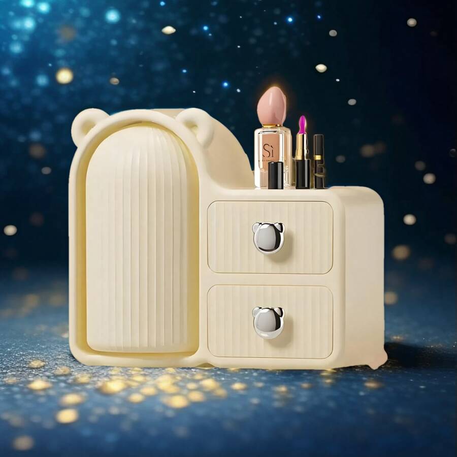 Beautiful Makeup And Jewelry Storage Box With Drawers, Plastic Material, Waterproof And Mildew-Proof, Suitable For Christmas, Valentine's Day, Chinese New Year, And Gifts,For Holiday Beach, Bathroom Collection, Bedroom Collection, Large Capacity