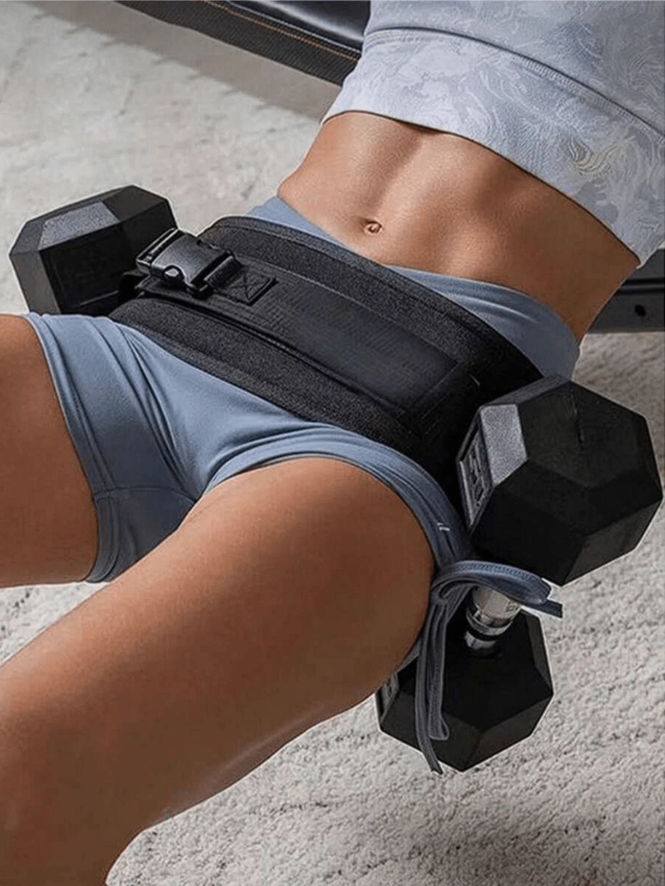 1 Piece Black Hip Belt With Dumbbell Hip Push Portable Weight Training Belt For Men And Women's Fitness Dynamic Auxiliary Belt Comfortable Weight Training Auxiliary Gym Accessories